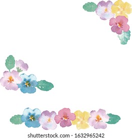 
Illustration of viola flower painted by watercolor