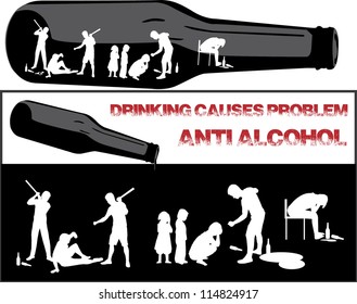 illustration of violence and causes from drinking alcohol