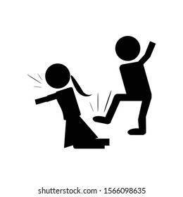 Illustration of violence towards woman or wife