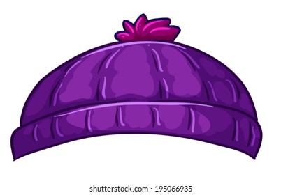 Illustration of a violet bonnet on a white background