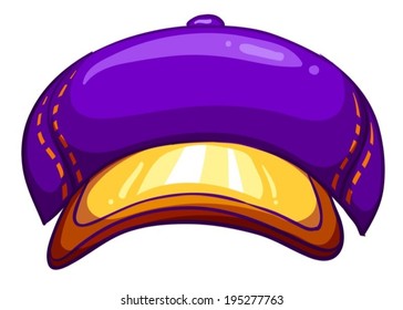 Illustration of a violet cap on a white background