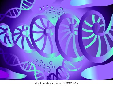 Illustration of violet colour wheel model in DNA	