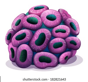 Illustration of a violet coral on a white background