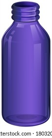 Illustration of a violet medicine bottle on a white background