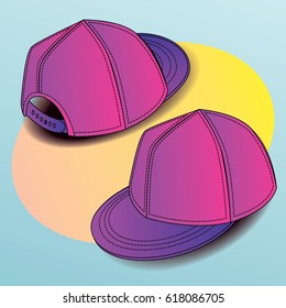 Illustration of a violet and pink cap