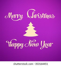 illustration of violet textured background and winter holiday wishes
