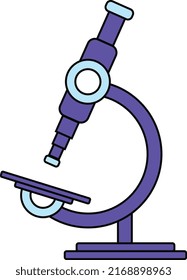 Illustration of violet-blue laboratory microscope