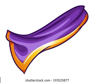 Illustration of a violet-orange colored handkerchief on a white background