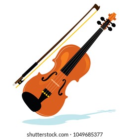 Illustration of violin with bow philharmonic orchestra instrument