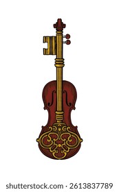 illustration of a violin combined with keys