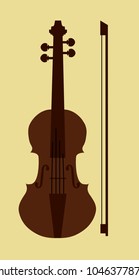 Illustration of a violin on a light background.