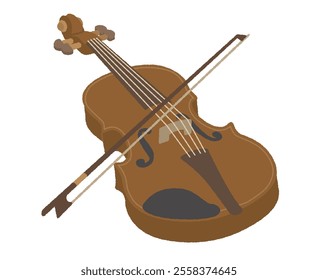 Illustration of violin and strings