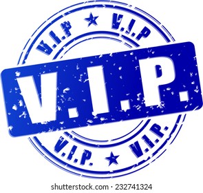 illustration of vip blue stamp design icon