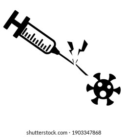 illustration of viral immunity to vaccination. concept icon