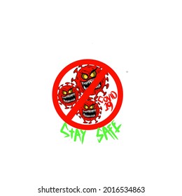 ilustración de la malignidad viral, bueno para el aprendizaje de los niños de los peligros de los virus y mantener siempre la limpieza