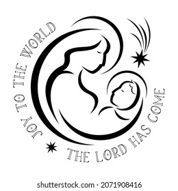 An illustration of virgin Mary with baby Jesus Christ