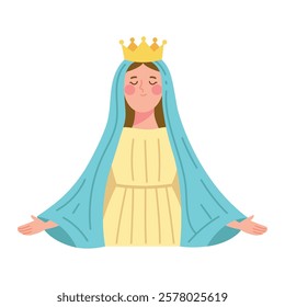 Illustration of Virgin Mary praying