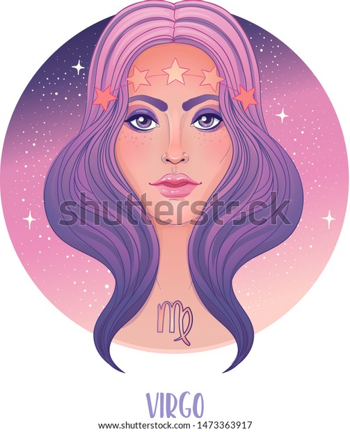 Illustration of\
Virgo astrological sign as a beautiful girl. Zodiac vector\
illustration isolated on white. Future telling, horoscope, alchemy,\
spirituality, occultism, fashion\
woman.