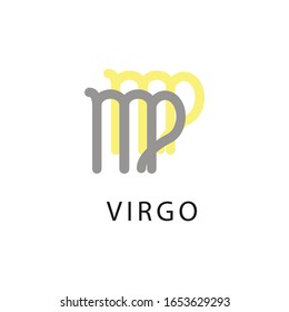 Illustration Virgo zodiac astrology horoscope logo vector colorful design symbol