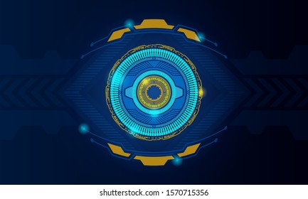 Illustration of Virtual Circle Abstract Background Radial Technology Futuristic Digital Circuit Technology vector