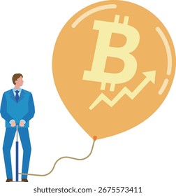 Illustration of the virtual currency bubble