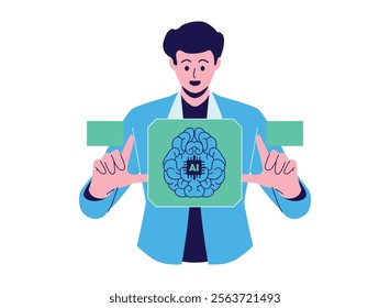 Illustration of an Virtual Reality Artificial Intelligence