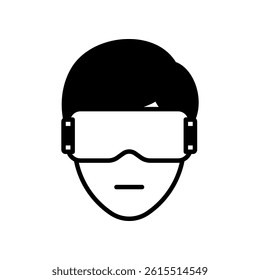 Illustration of Virtual Reality Glasses on White Background