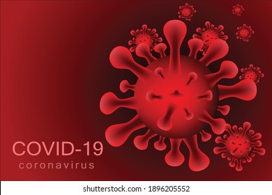 Illustration of Virus background, Coronavirus disease COVID-19 infection medical. Red background.