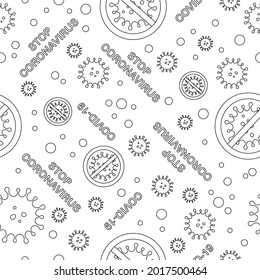 Illustration of Virus background, Coronavirus disease COVID-19 infection medical. Vector seamless pattern for textile, booklet, leaflet and marketing