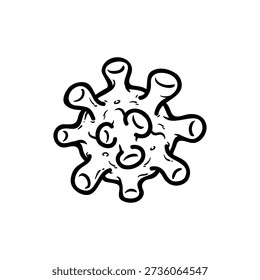 An illustration of a virus cell Frame 70 in a simple medical setting