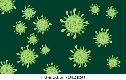 illustration Virus Covid-19 flat design vectors. coronavirus outbreak, Hepatitis viruses, influenza virus H1N1,aids. Virus abstract background. 3d Virus in Wuhan. 