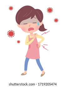 Es una ilustración de un virus y un profesor de guardería. Es arte vectorial, así que es fácil de editar.
