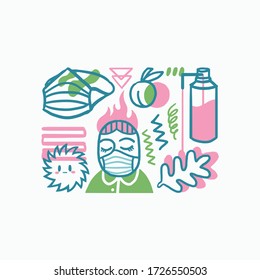 Illustration of a virus pandemic theme
Take care of your health