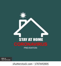 Illustration of virus protection by staying at home.