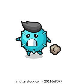 illustration of the virus running in fear , cute style design for t shirt, sticker, logo element