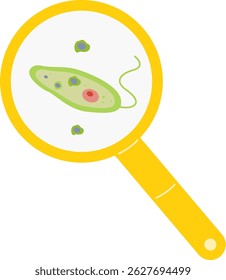 Illustration of Virus Seen Through Magnifying Glass