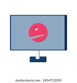 illustration of a virus that attacks a computer with a virus displayed on the screen. display of a virus that attacks a computer.