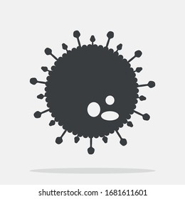 Illustration des Vektorillustration-Symbols. Corona-Virus-Symbol flach Zeichen Design. Mikrobe-Symbol-Piktogramm.Virus-Symbol. Coronavirus-Symbol