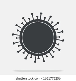 Ilustración del icono del vector de virus. Diseño plano de icono del virus Corona. Pictograma de símbolo de microbio.Icono de virus. Símbolo de coronavirus
