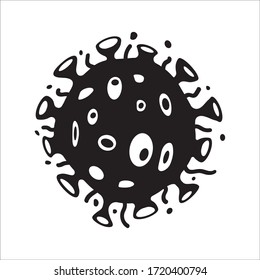 Illustration of virus vector icon. Corona virus icon flat sign design. Microbe symbol pictogram. Bactery icon. Coronavirus bacteria symbol