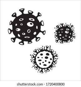 Illustration of virus vector icon. Corona virus icon flat sign design. Microbe symbol pictogram. Bactery icon. Coronavirus bacteria symbol