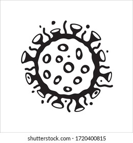 Ilustración del icono del vector de virus. Diseño plano de icono del virus Corona. Pictograma de símbolo de microbio. Icono de característica. Símbolo de bacteria Coronavirus
