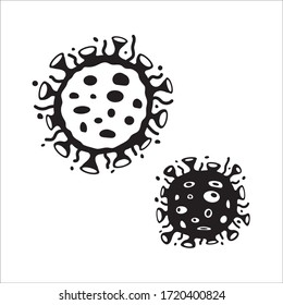 Illustration of virus vector icon. Corona virus icon flat sign design. Microbe symbol pictogram. Bactery icon. Coronavirus bacteria symbol