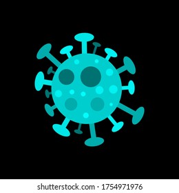 Illustration of virus vector icon. Corona virus icon flat sign design. Microbe symbol pictogram. Virus icon. Coronavirus symbol