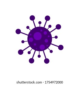 Illustration of virus vector icon. Corona virus icon flat sign design. Microbe symbol pictogram. Virus icon. Coronavirus symbol