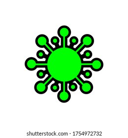 Illustration of virus vector icon. Corona virus icon flat sign design. Microbe symbol pictogram. Virus icon. Coronavirus symbol