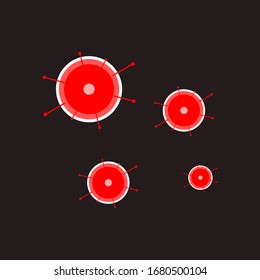Illustration Virus . Vector Virus . Red 