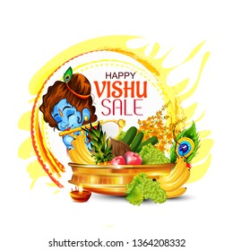 illustration of vishu festival of kerala new year Vishu festival India 