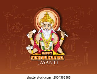 illustration of Vishwakarma Jayanti for Background,card,poster,banner design.