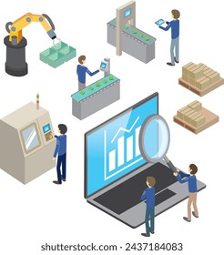 Illustration of visualization image of manufacturing site